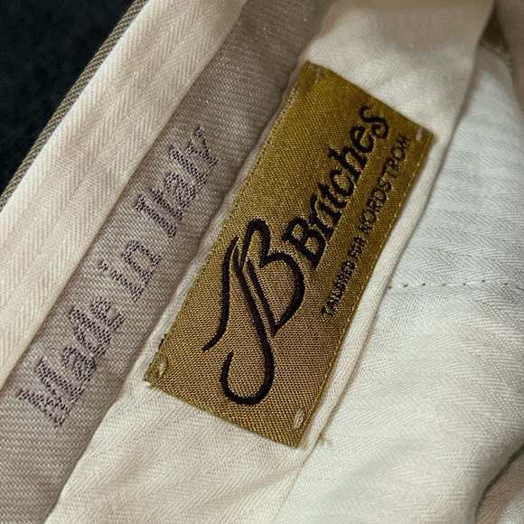 Nordstrom JB Britches Size 35 Khaki Pleated Front Wedding Office Dress Pants - Picture 10 of 14